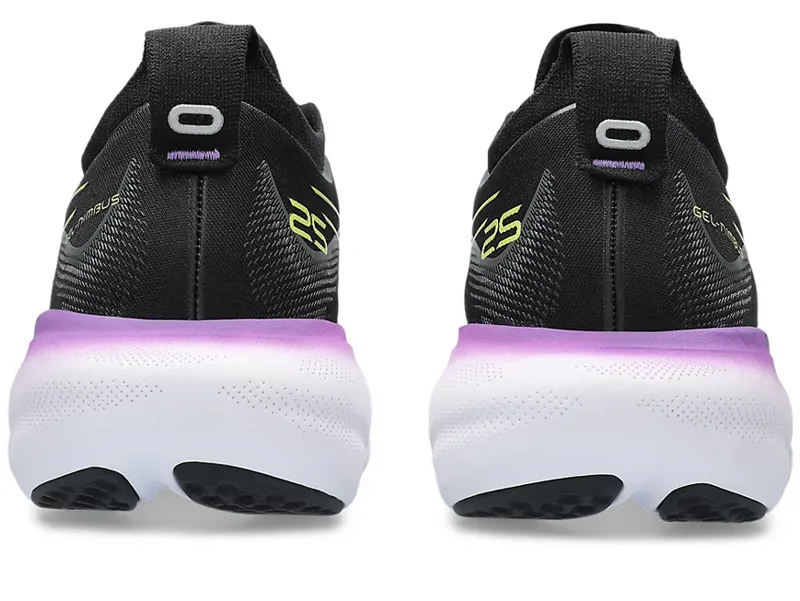 Asics Women's GEL-NIMBUS 25 Running Shoes Black/Glow Yellow-4